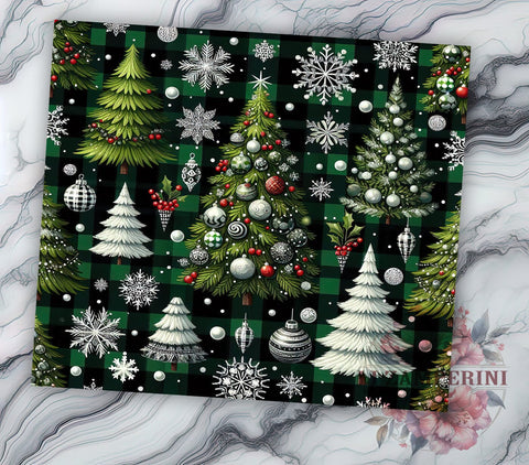 Plaid Christmas Tumbler, Holiday Tree Wrap, 20oz Sublimation Design, Festive Drinkware, Christmas Plaid Art, Seasonal Tumbler Design, Digital Download Sublimation Li Zamperini 