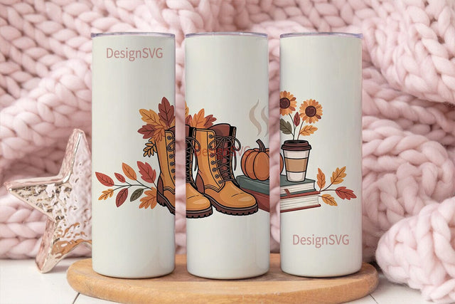 Plaid Days Autumn 20oz Tumbler Wrap Sublimation DesignSVG 