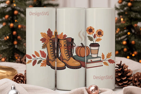 Plaid Days Autumn 20oz Tumbler Wrap Sublimation DesignSVG 
