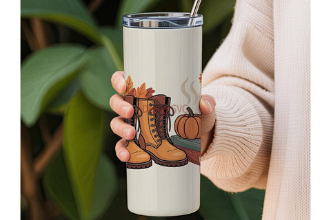 Plaid Days Autumn 20oz Tumbler Wrap Sublimation DesignSVG 