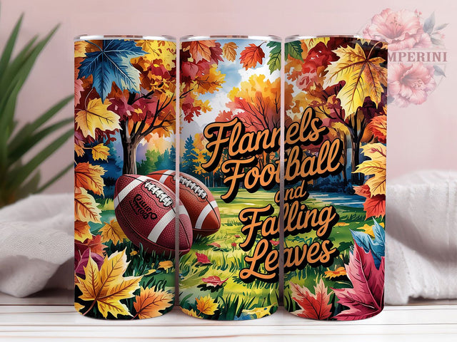 Plaid Flannel Football Fall Tumbler Wrap, Football Fall Cup, 20oz Sublimation, Autumn Leaves Mug, Cozy Fall Tumbler, Fall Sports Drinkware, Plaid Fall Tumbler Sublimation Li Zamperini 