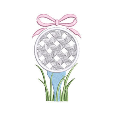 Plaid Golf Ball Golf Tee with Bow Embroidery Design Embroidery/Applique DESIGNS Creatively Embroidery 