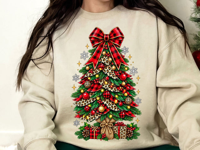 Plaid Leopard Christmas Tree Clipart PNG SVG artprintfile 