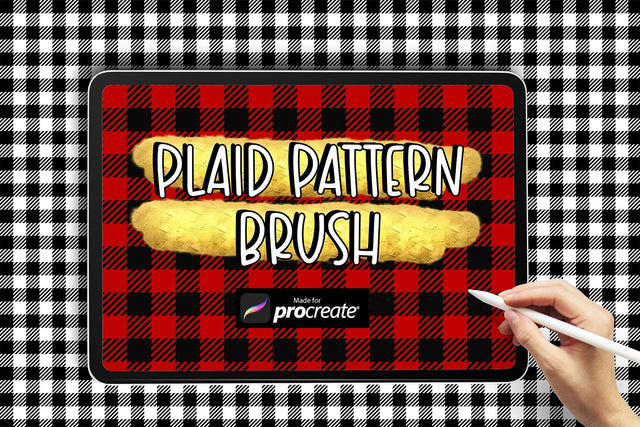 Plaid Pattern Brush For Procreate Sublimation Cute files 
