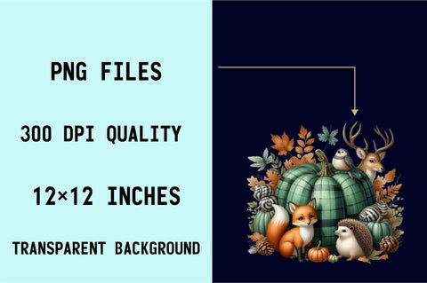 Plaid Pumpkin Clipart Set Sublimation Clipart Bundle Sublimation SVGArt 