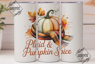Plaid & Pumpkin Spice 20oz Tumbler Wrap Sublimation sassyprint 