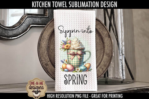 Plaid Spring Mugs Easter Eggs | Kitchen Towel Sublimation Sublimation Ewe-N-Me Designs 
