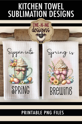 Plaid Spring Mugs Easter Eggs | Kitchen Towel Sublimation Sublimation Ewe-N-Me Designs 