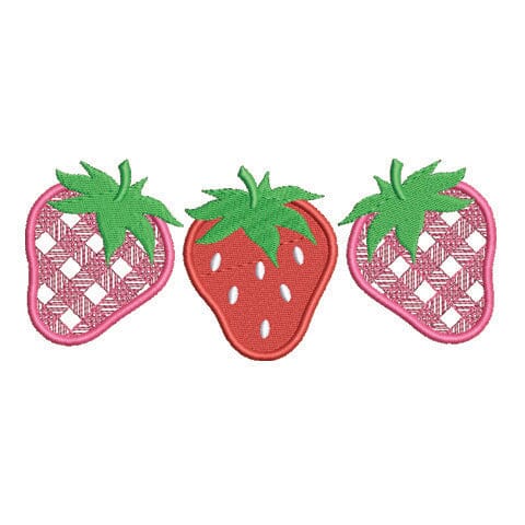 Plaid Strawberries Embroidery Design Embroidery/Applique DESIGNS Creatively Embroidery 