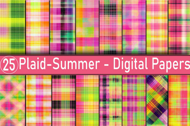Plaid-Summer - Digital Papers Digital Pattern SVGArt 