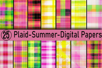 Plaid-Summer - Digital Papers Digital Pattern SVGArt 