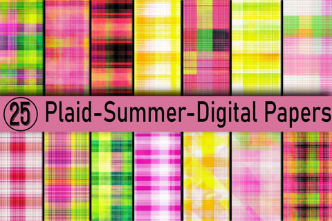 Plaid-Summer - Digital Papers Digital Pattern SVGArt 