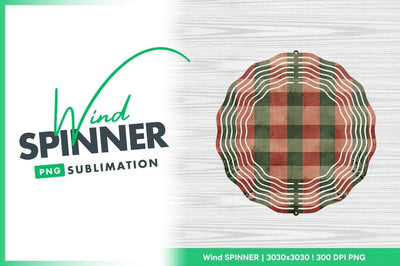 Plaid wind spinner round sublimation design Sublimation Regulrcrative 