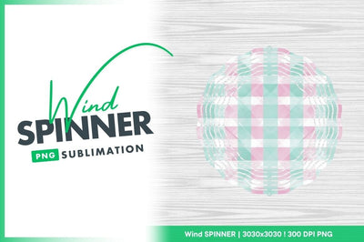 Plaid wind spinner round sublimation design Sublimation Regulrcrative 