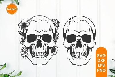 Plain Skull, Floral Skull Clipart SVG Maumo Designs 