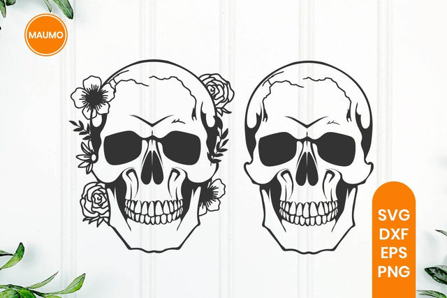 Plain Skull, Floral Skull Clipart SVG Maumo Designs 