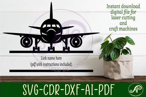 Plane name sign svg laser cut file SVG APInspireddesigns 
