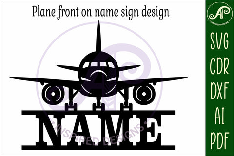 Plane name sign svg laser cut file SVG APInspireddesigns 