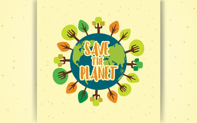 Planet earth with trees in a circle, icon planet earth, ecology, tree, stone, mountain, ocean, land, globe. Flat design SVG naemmiah021 