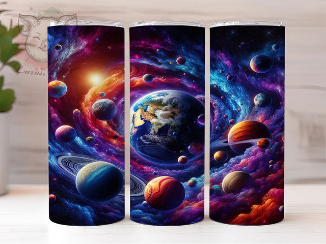 Planetary Alignment 20oz Tumbler, Celestial Sublimation Design, Space Galaxy PNG Wrap, 20oz Tumbler Sublimation, Astrology Cup Wrap, Cosmic Sublimation Design, Digital Planetary Wrap Sublimation Lara' s Designs 