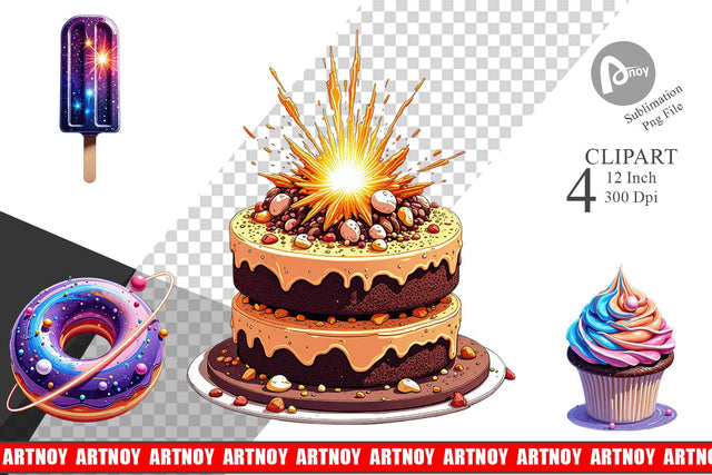 Planetary Sweets Clipart Sublimation artnoy 