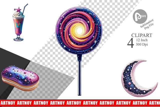 Planetary Sweets Clipart Sublimation artnoy 