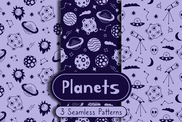 Planets Seamless Patterns Digital Pattern Rin Green 