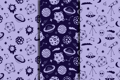 Planets Seamless Patterns Digital Pattern Rin Green 
