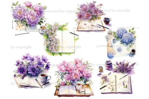 Planner And Flowers Clipart | Spring Planner Bundle SVG GlamArtZhanna 