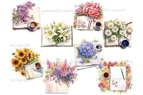 Planner And Flowers Clipart | Spring Planner Bundle SVG GlamArtZhanna 