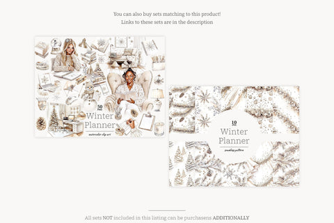 Planner Girl Clip Art | Winter Christmas PNG Cozy Book Lover SVG GlamArtZhanna 