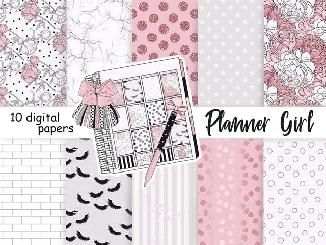 Planner Girl Digital Paper | Home Office Pattern Digital Pattern GlamArtZhanna 