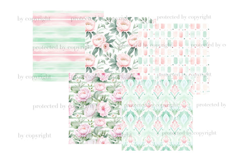 Planner Girl Digital Papers | Pastel Color Pattern Bundle Digital Pattern GlamArtZhanna 