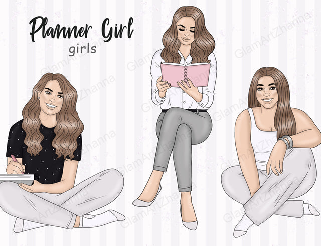 Planner Girl Graphics | Boss Babe Clipart SVG GlamArtZhanna 