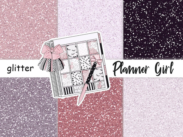 Planner Girl Scrapbook Paper | Pastel Glitter Digital Paper Digital Pattern GlamArtZhanna 
