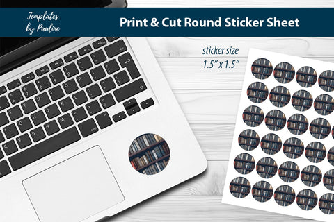 Planner Round Sticker Sheet, Book Digital Sticker SVG Templates by Pauline 