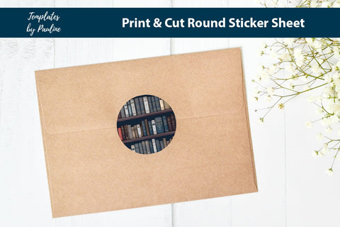 Planner Round Sticker Sheet, Book Digital Sticker SVG Templates by Pauline 