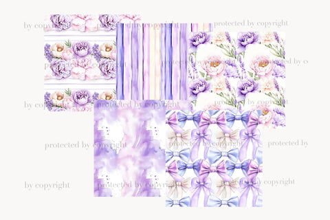 Planner Seamless Pattern | Lilac Planner Papers Digital Pattern GlamArtZhanna 