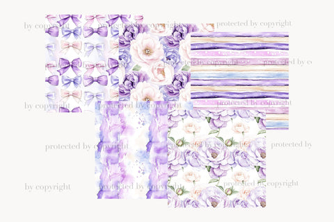 Planner Seamless Pattern | Lilac Planner Papers Digital Pattern GlamArtZhanna 