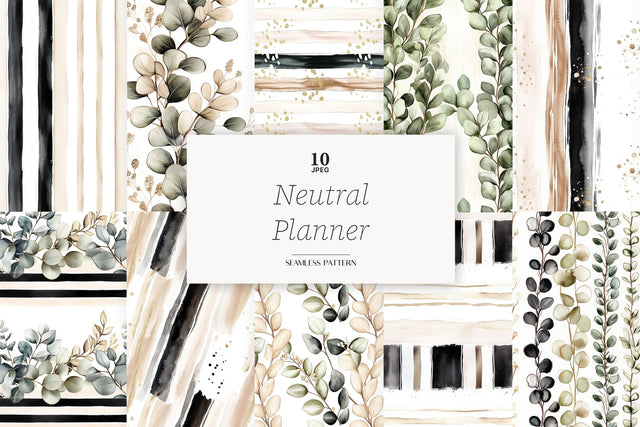 Planner Seamless Pattern | Neutral Planner Digital Paper Digital Pattern GlamArtZhanna 