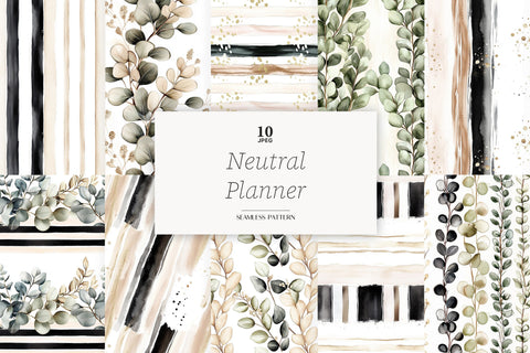 Planner Seamless Pattern | Neutral Planner Digital Paper Digital Pattern GlamArtZhanna 