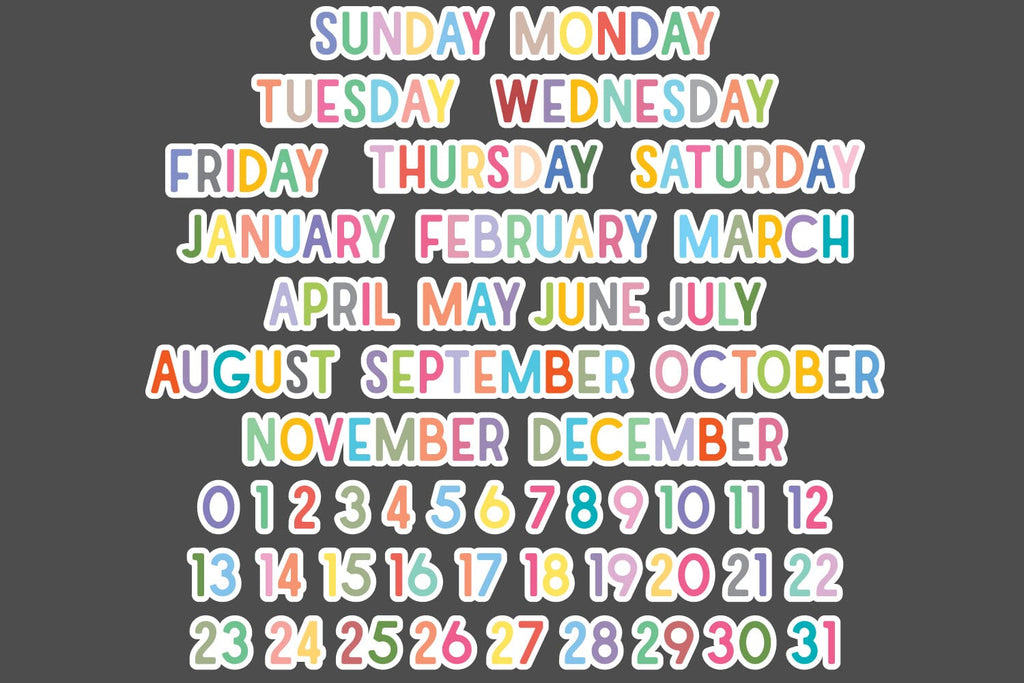 Day, Date, Month Sticker PNG Files, Endless Time Sticker - So Fontsy
