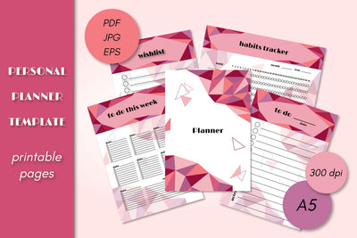 Planner Template Printable A5 Daily Weekly To Do List Page Sublimation AnnaViolet_store 