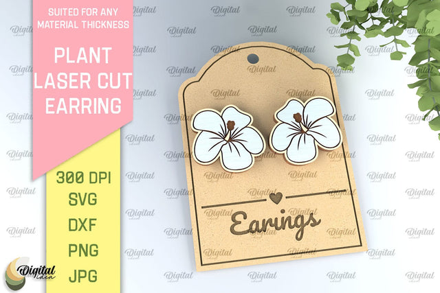 Plant Earrings Laser Cut. Flower Earrings SVG SVG Evgenyia Guschina 