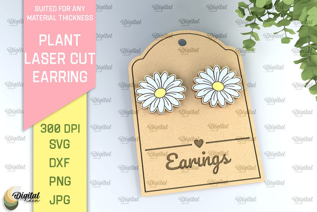 Plant Earrings Laser Cut. Flower Earrings SVG SVG Evgenyia Guschina 