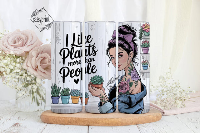 Plant Lady 20oz Tumbler Wrap Sublimation sassyprint 