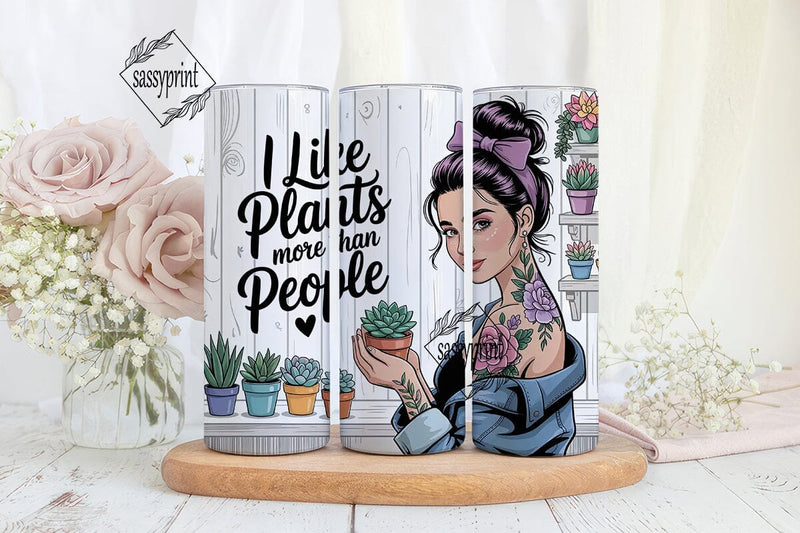 Plant Lady 20oz Tumbler Wrap Sublimation sassyprint 