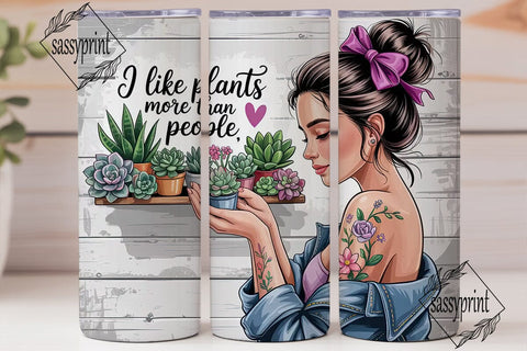 Plant Lady 20oz Tumbler Wrap Sublimation sassyprint 