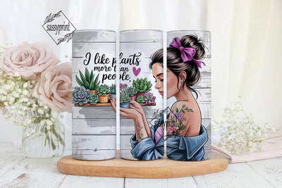 Plant Lady 20oz Tumbler Wrap Sublimation sassyprint 