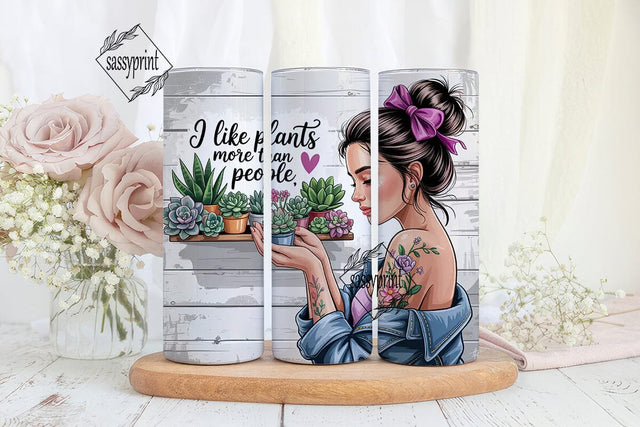 Plant Lady 20oz Tumbler Wrap Sublimation sassyprint 